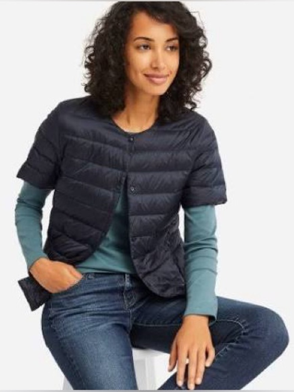 Uniqlo Women Ultra Lightweight Compact Short-Sleeve Puffer Jacket Vest